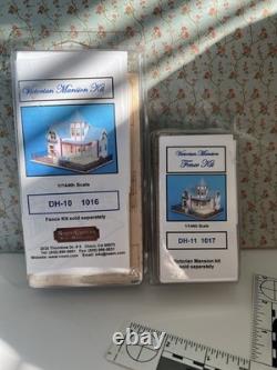 Northeastern scale Models 144th Victorian Mansion And Fence Kits Dollhouse NIP