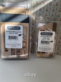 Northeastern scale Models 144th Victorian Mansion And Fence Kits Dollhouse NIP