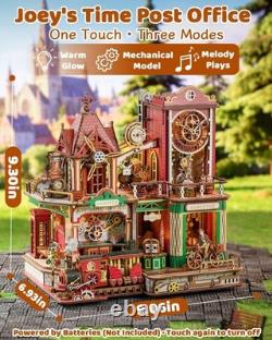 OZJAY Time Post Office DIY Miniature House Kit, 3D Wooden Puzzles for Adults