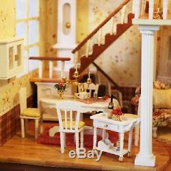 Ogrmar Wooden Dollhouse Miniatures DIY House Kit With Led Light-Fairy Tale Home