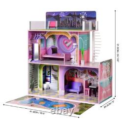 Olivia's Little World Sunset Wooden Dollhouse for 12 Dolls