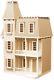 Paintable Stainable 9-Room Townhouse Style Dollhouse Kit Project Craft Set DIY