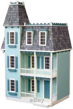 Paintable Stainable 9-Room Townhouse Style Dollhouse Kit Project Craft Set DIY