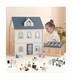 PairPear Wooden Toys Dollhouse, 3 Story Dollhouse Kit with Doll House Accessor