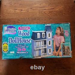 Petite Dreams Victorian Solid Wood Dollhouse Easy Assembly NO. 20002 Open Box
