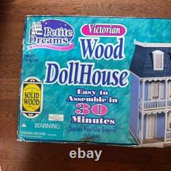 Petite Dreams Victorian Solid Wood Dollhouse Easy Assembly NO. 20002 Open Box