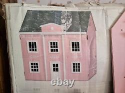 Pink Painted Victorian 3 Storey Mansion Dolls House Flat Pack Kit 112 Scale