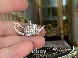 RARE Mini Dollhouse Obadiah Fisher Coveted Sterling Silver Tea Pot Bone Handle