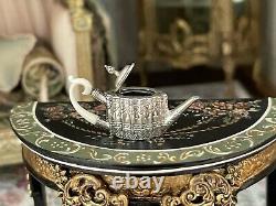 RARE Mini Dollhouse Obadiah Fisher Coveted Sterling Silver Tea Pot Bone Handle