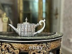 RARE Mini Dollhouse Obadiah Fisher Coveted Sterling Silver Tea Pot Bone Handle