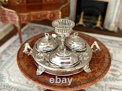 RARE Miniature Dollhouse Artisan Sterling Eugene Kupjack English Breakfast Set