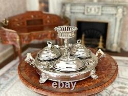 RARE Miniature Dollhouse Artisan Sterling Eugene Kupjack English Breakfast Set