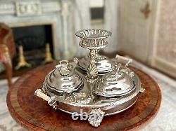 RARE Miniature Dollhouse Artisan Sterling Eugene Kupjack English Breakfast Set