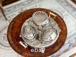 RARE Miniature Dollhouse Artisan Sterling Eugene Kupjack English Breakfast Set