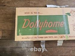 RARE New Unbulit 1950's Vintage Doll House Model 100 Dollyhome Child Life Toys