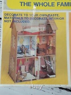 RARE Skilcraft 1977 Doll House All Wood With Furniture Kit #650 SEALED 3 Styles