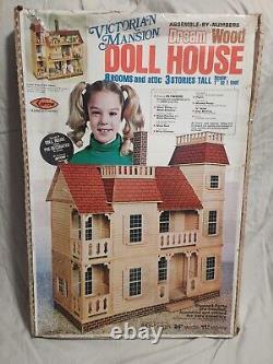 RARE? Victorian Mansion Wood Doll House By Arrow New 3 Stories