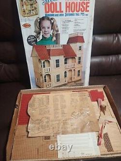 RARE? Victorian Mansion Wood Doll House By Arrow New 3 Stories