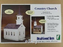 RETIRED Real Good Toys Country Church 1 Inch Scale CH-55 Wooden Dollhouse SCARCE