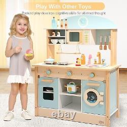 ROBOTIME ROBUD Wooden Bright Pretend Cooking Set Play Kitchen for Kid Gift WCF14