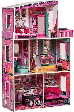 ROBOTIME Wood Playhouse Dream House Dollhouse Furniture Girls Play Fun House