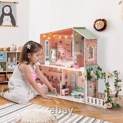 ROBUD DIY LED Wooden 16 Spring Garden Dollhouse Baby Gift for 3-6 Years