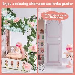 ROBUD DIY LED Wooden 16 Spring Garden Dollhouse Baby Gift for 3-6 Years