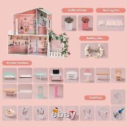 ROBUD DIY LED Wooden 16 Spring Garden Dollhouse Baby Gift for 3-6 Years