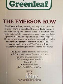 Rare VTG Greenleaf The Emerson Row Victorian Wooden Doll House New Open Box
