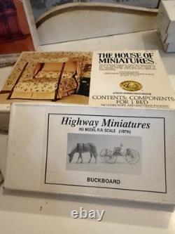 Rare lot of Vintage House of Miniatures Breakfront Kit &highway miniatures