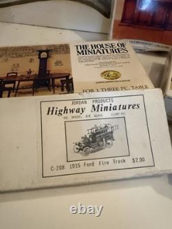 Rare lot of Vintage House of Miniatures Breakfront Kit &highway miniatures