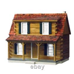 Real Good Toys Adirondack Log Cabin Unfinished 1-Inch Scale Dollhouse Kit
