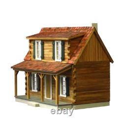 Real Good Toys Adirondack Log Cabin Unfinished 1-Inch Scale Dollhouse Kit