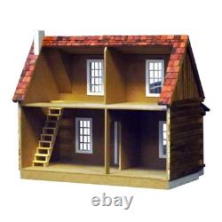 Real Good Toys Adirondack Log Cabin Unfinished 1-Inch Scale Dollhouse Kit
