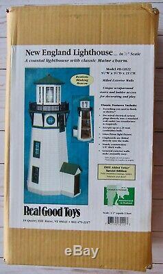 Real Good Toys New England Lighthouse and Keepers House Wooden Dollhouse Kits