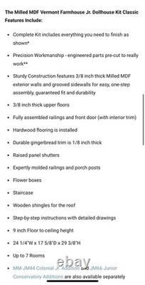 Real Good Toys Vermont Farmhouse Junior Wooden Dollhouse Open Box