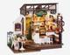 Robotime DIY Miniature Dollhouse Kit Model House Cafe with LED Light Model Kit D