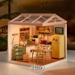 Rolife3 Styles LED Plastic DIY Miniature Doll House Kits for Teens Xmas Gifts