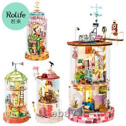 Rolife 4PCS Fantasy Glass Doll House DIY Handmade Miniaturas Dollhouse