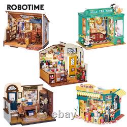 Rolife 5Kit DIY 3D Wooden Miniature 124 Dollhouse LED Furniture Decor Xmas Gift