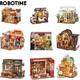 Rolife 9kits DIY LED Miniature House Wooden Dollhouse Decor Adults Gift