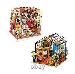 Rolife DIY Dollhouse Miniatures Craft Kits for Adults Kathy's Green House&Sam