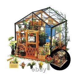 Rolife DIY Dollhouse Miniatures Craft Kits for Adults Kathy's Green House&Sam