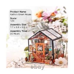 Rolife DIY Dollhouse Miniatures Craft Kits for Adults Kathy's Green House&Sam