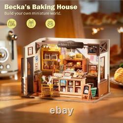 Rolife DIY Miniature Doll House Kit Build Becka's Bakery Diorama House Buildi