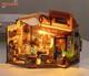 Rolife DIY Wooden Dollhouse Miniature Bookstore with LED Kit Building Model Gift
