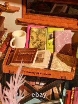 Rolife DIY Wooden Dollhouse Miniature Bookstore with LED Kit Building Model Gift