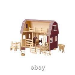 Ruff'n Rustic All-American Barn Dollhouse Kit DIY Wooden Miniature Set
