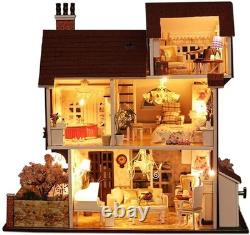 Rylai Wooden Handmade Dollhouse Miniature DIY Kit Flower town Series Dollhouse