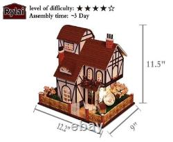 Rylai Wooden Handmade Dollhouse Miniature DIY Kit Flower town Series Dollhouse